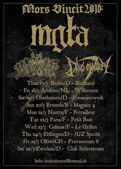 AOSOTH announce tour with MGŁA