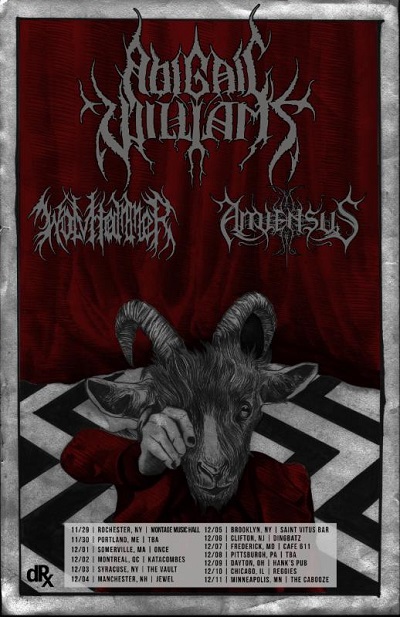 ABIGAIL WILLIAMS announces East Coast North American Tour with WOLVHAMMER, AMIENSUS