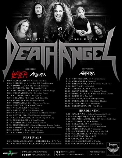 DEATH ANGEL: Bay Area Thrash icons kick off North American Tour with SLAYER And ANTHRAX