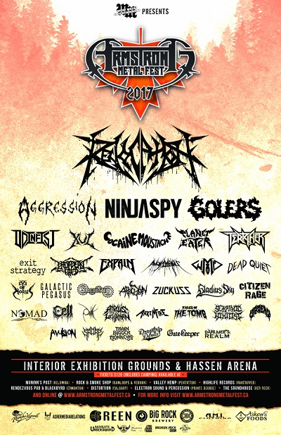 Armstrong Metal Fest 2017 line up w/ REVOCATION, NINJASPY, AGGRESSION, GOLERS and more