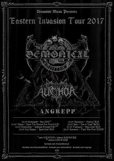 DEMONICAL announce spring & summer dates with KRISIUN & ANGREPP, AUTHOR