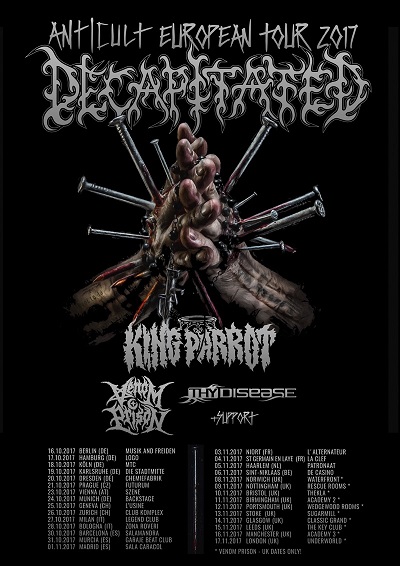 KING PARROT announce European tour with DECAPITATED