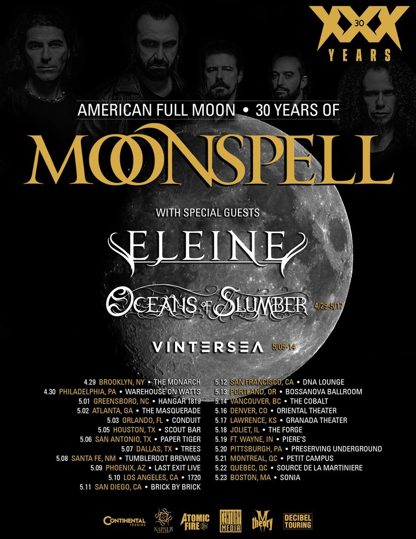 MOONSPELL will come to Mexico and South America soon and just announced North American dates