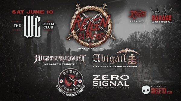 Tributes to SLAYER, KING DIAMOND, MEGADETH, BLACK SABBATH, FEAR FACTORY – West Chicago, IL, The WC Social Club