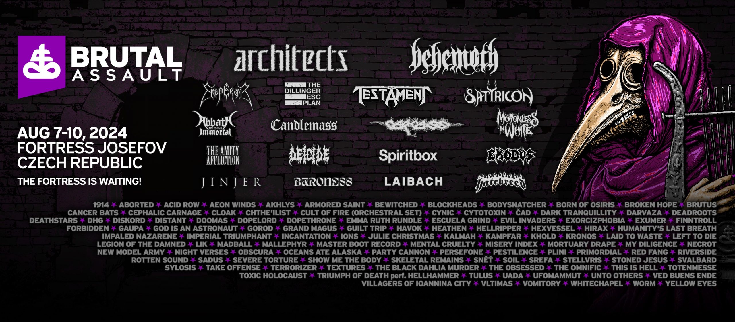 BRUTAL ASSAULT - complete line-up and daily breakdown of the bands announced