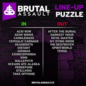 BRUTAL ASSAULT - complete line-up and daily breakdown of the bands announced 