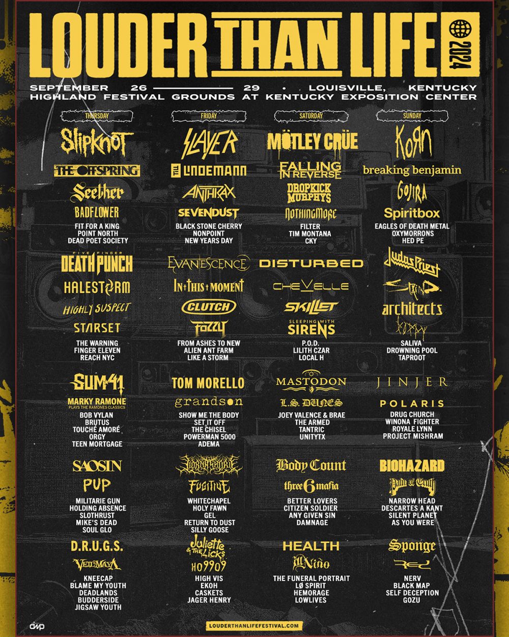 Louder Than Life 2024 - SLAYER, JUDAS PRIEST, ANTHRAX, MOTLEY CREW, BIOHAZARD, MASTODON, SLIPKNOT, KORN, GOJIRA, JINJER, LORNA SHORE +more