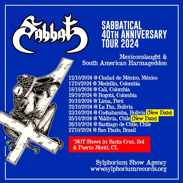 SABBAT Sabbatical 40th Anniversary Tour Latam 2024