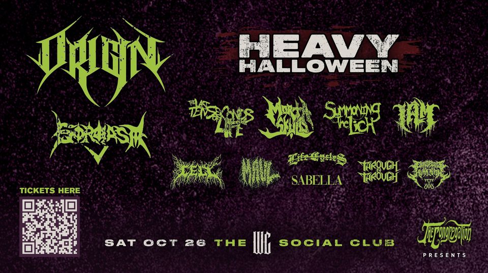 HEAVY HALLOWEEN live in West Chicago at The WC Social Club - ORIGIN, GORGASM, MORTA SKULD +more