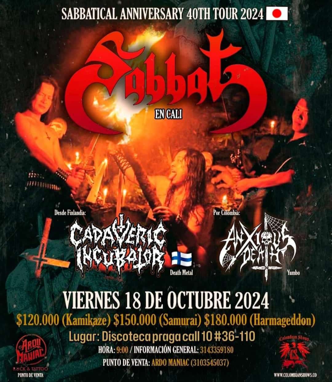 Total Destruction in Colombia 2024 - SABBAT, CADAVERIC INCUBATOR, SAVAGE AGGRESSION, SOBIBOR, ANXIOUS DEATH