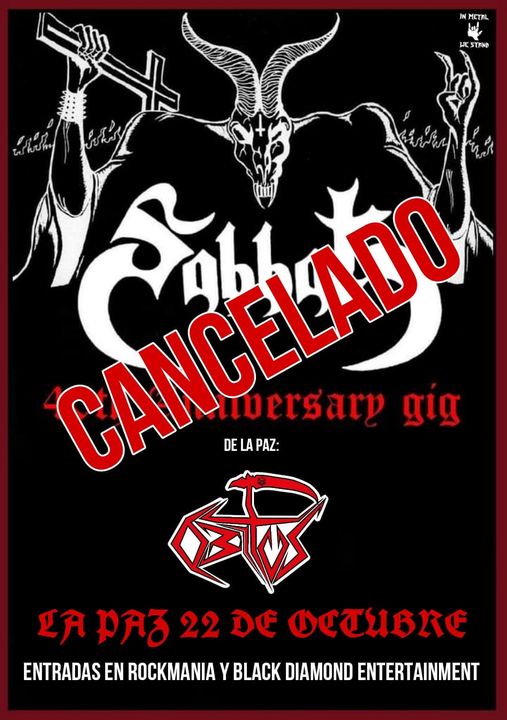 La Paz CANCELADO: SABBAT - Sabbatical 40th Anniversary - Bolivia 2024