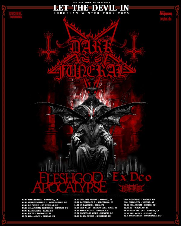 European ‘Let The Devil In’ Tour 2025 – DARK FUNERAL, FLESHGOD APOCALYPSE, EX DEO, KAMI NO IKARI