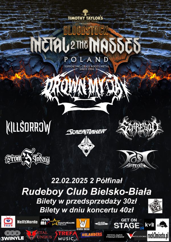 Bloodstock Metal 2 The Masses Poland – DROWN MY DAY, FROM TODAY, SCREAM MAKER, POST PROFESSION, KILLSORROW – Rudeboy Club, Bielsko-Biała