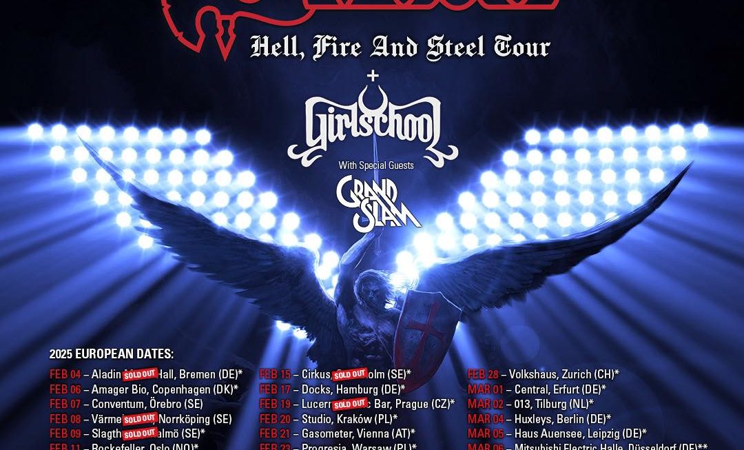 SAXON – 'Hell, Fire And Steel Tour 2025' with GIRLSCHOOL, GRAND SLAM and DORO